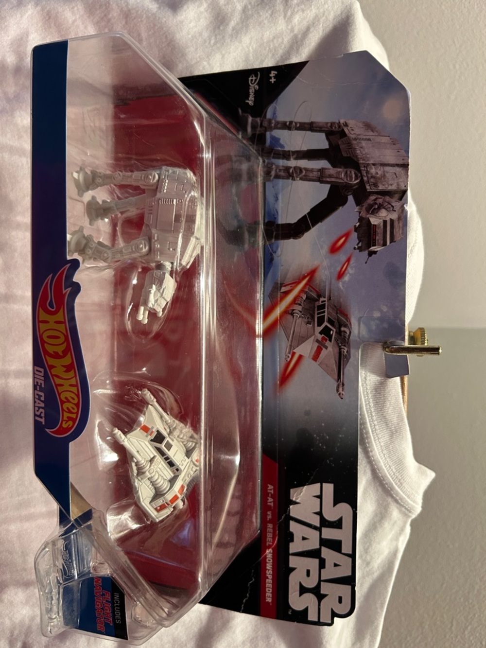 Star Wars White and Red AT-AT & Snowspeeder Hot Wheels Die-Cast Set